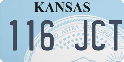 KS license plate 116JCT