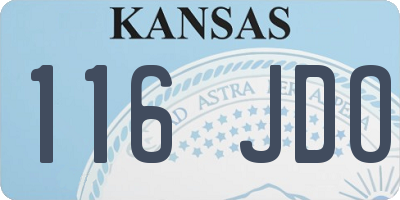 KS license plate 116JDO