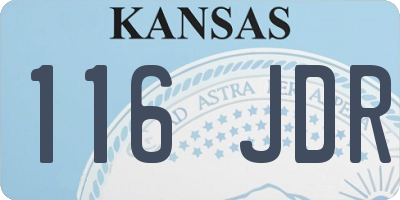 KS license plate 116JDR