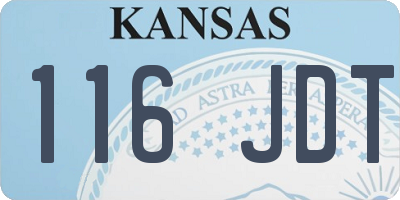 KS license plate 116JDT