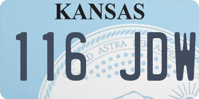 KS license plate 116JDW