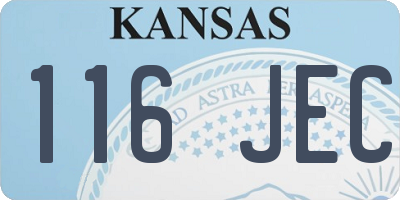KS license plate 116JEC