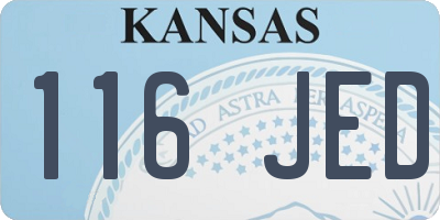 KS license plate 116JED