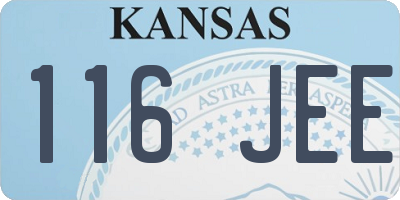 KS license plate 116JEE