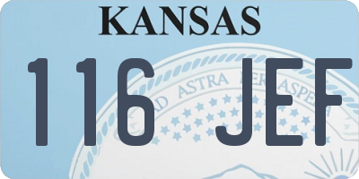 KS license plate 116JEF