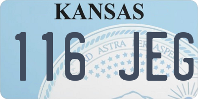 KS license plate 116JEG