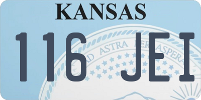 KS license plate 116JEI