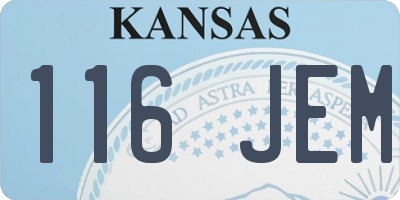 KS license plate 116JEM