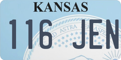 KS license plate 116JEN