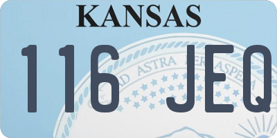 KS license plate 116JEQ