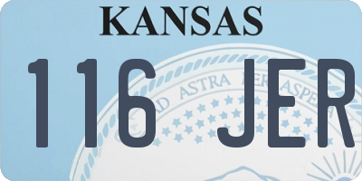KS license plate 116JER