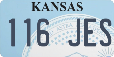 KS license plate 116JES