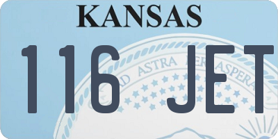 KS license plate 116JET