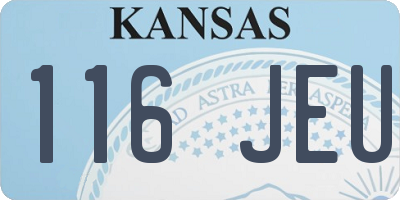 KS license plate 116JEU