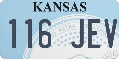 KS license plate 116JEV