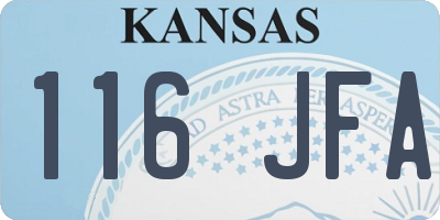 KS license plate 116JFA