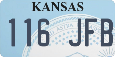 KS license plate 116JFB