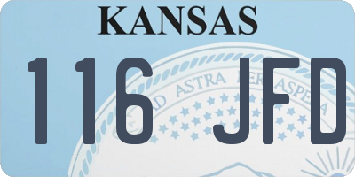 KS license plate 116JFD