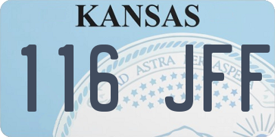 KS license plate 116JFF