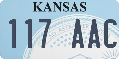 KS license plate 117AAC