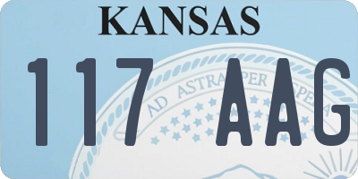 KS license plate 117AAG