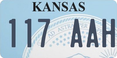 KS license plate 117AAH