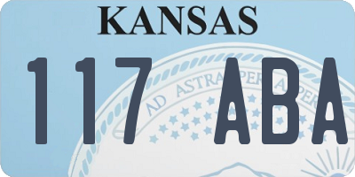 KS license plate 117ABA