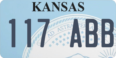 KS license plate 117ABB