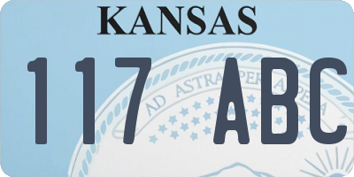KS license plate 117ABC