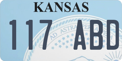 KS license plate 117ABD