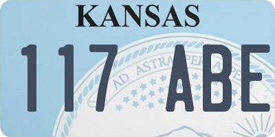 KS license plate 117ABE