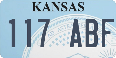 KS license plate 117ABF