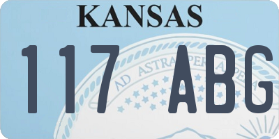 KS license plate 117ABG