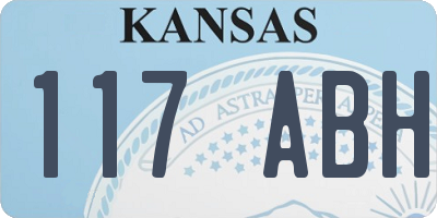 KS license plate 117ABH