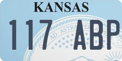 KS license plate 117ABP
