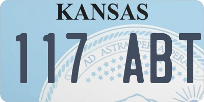 KS license plate 117ABT