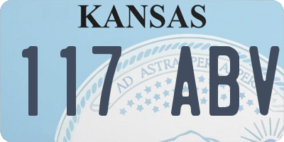 KS license plate 117ABV