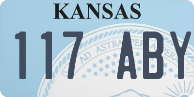KS license plate 117ABY