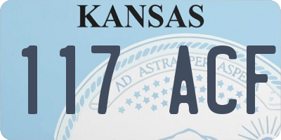 KS license plate 117ACF