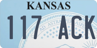 KS license plate 117ACK