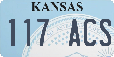 KS license plate 117ACS