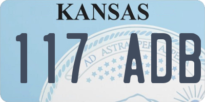 KS license plate 117ADB
