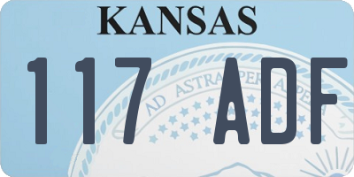 KS license plate 117ADF
