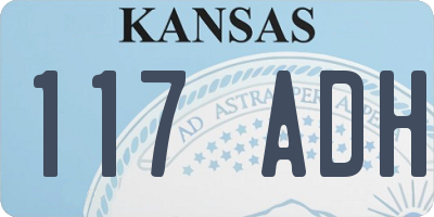 KS license plate 117ADH