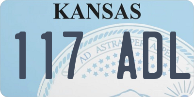 KS license plate 117ADL