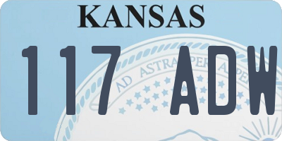 KS license plate 117ADW