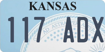 KS license plate 117ADX