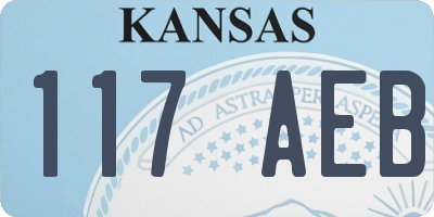 KS license plate 117AEB