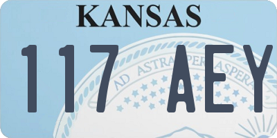 KS license plate 117AEY