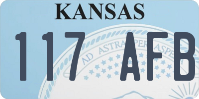 KS license plate 117AFB